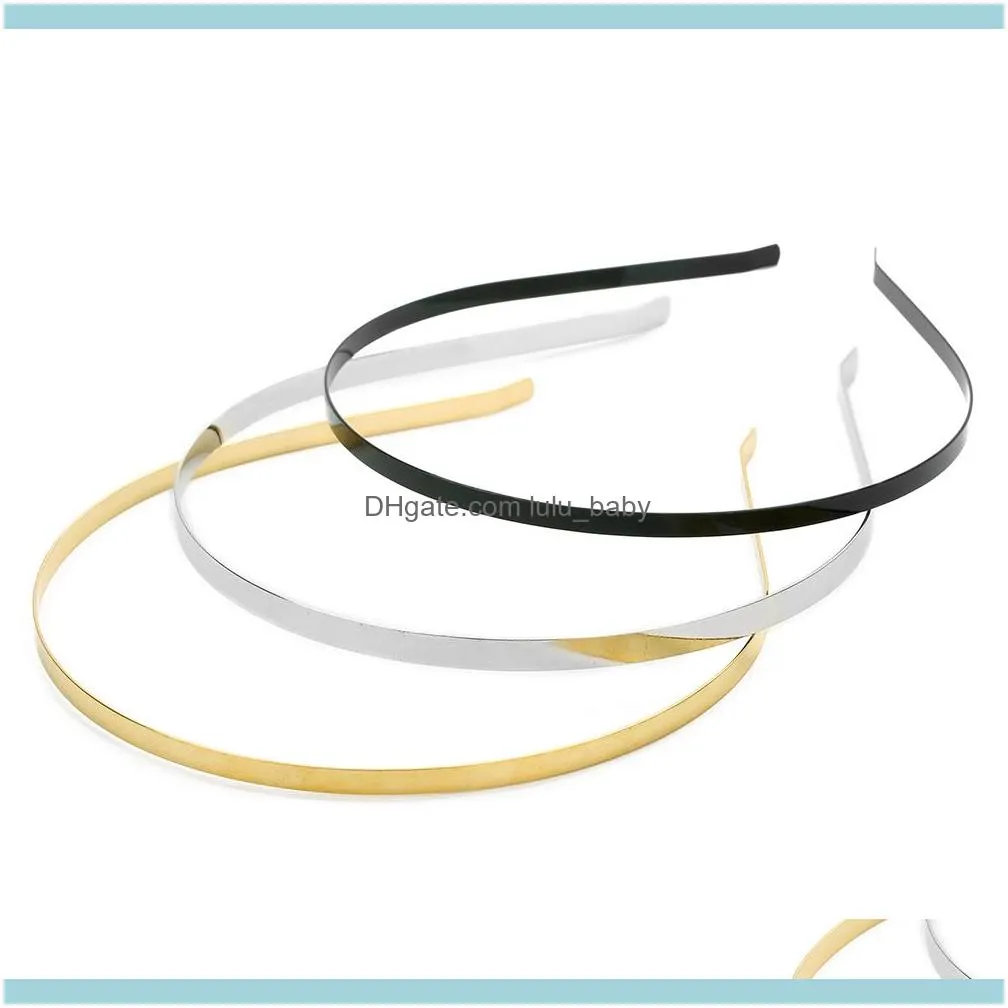 10PCS/lot 3/5/6mm Stainless Steel Gold Rhodium/Black Plain Blank Flat Band Headband DIY Hair Jewelry Accessories Crafts