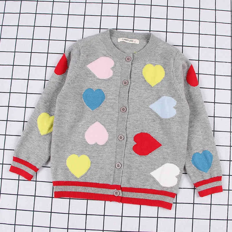 Bébé Garçons Filles Aimer Coeur Impression Cardigan Manteau Enfants Vêtements À Manches Longues Tricoté Enfants 210429