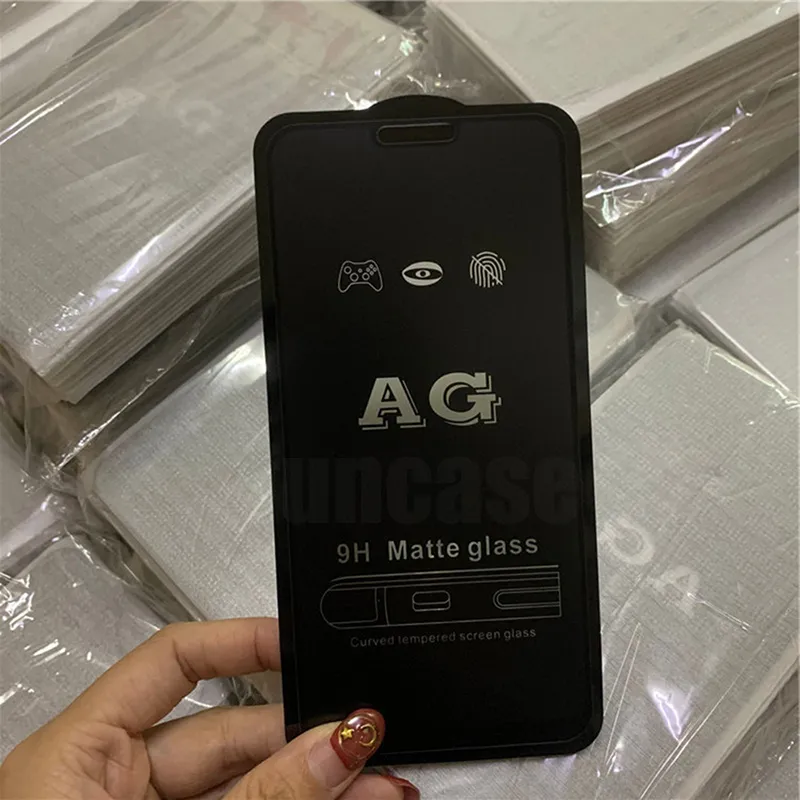 Protector de pantalla para iPhone 14 Pro Max 13 Mini 12 11 XS XR x 8 7 6 Plus SE AG Guardia de vidrio templado mate Flim Flim Anti-Fingerprint Premium Cobertura de cobertura de cobertura