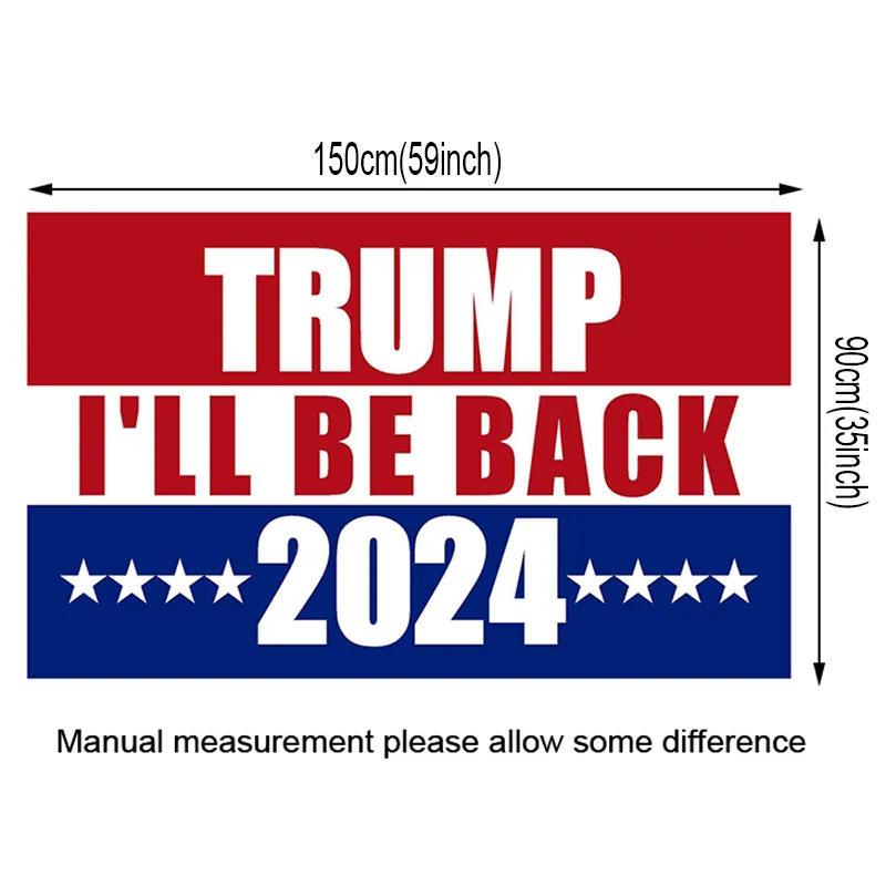 Trump 2024 Flag U.S. General Election Banner 2 Copper Grommets Take America Back Flags Polyester Outdoor Indoor Decoration 90*150cm/59*35inch JY0505