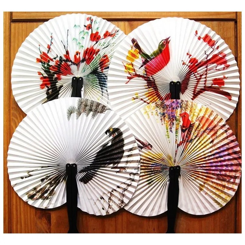 wholesale-2015 new hioliday sale event party supplies paper hand fan wedding decoration#zh224