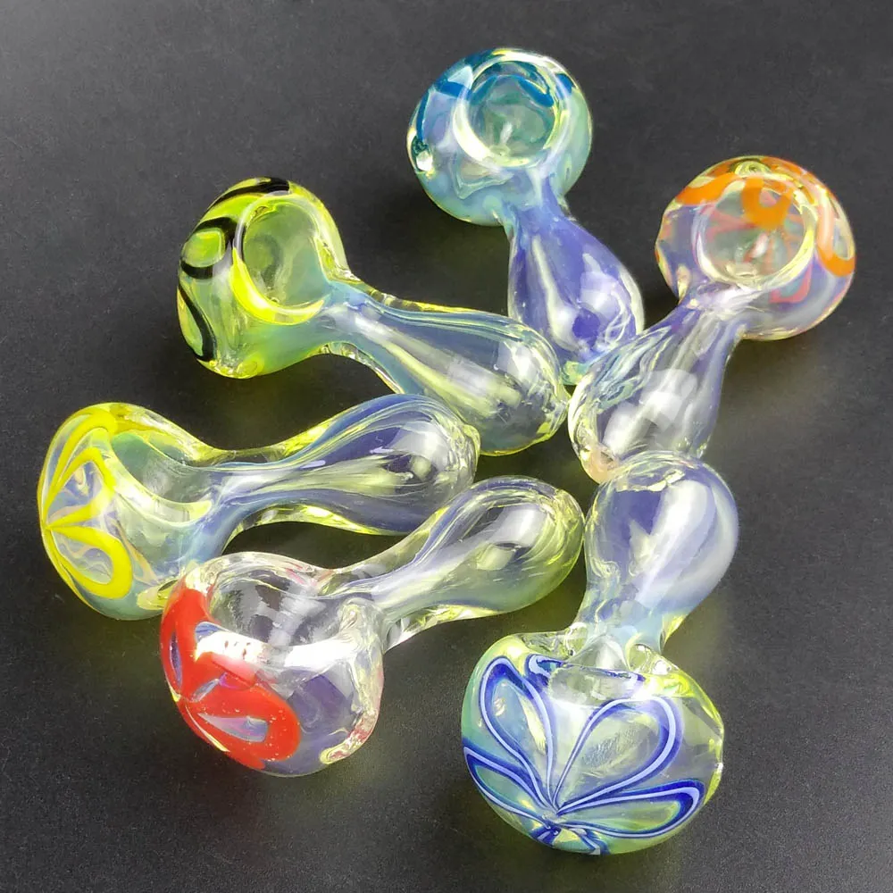 Pipe de cuillère à main 2,5 '' mini mignon verre fumer fumer tuyaux dogo tabac pour herbe sèche