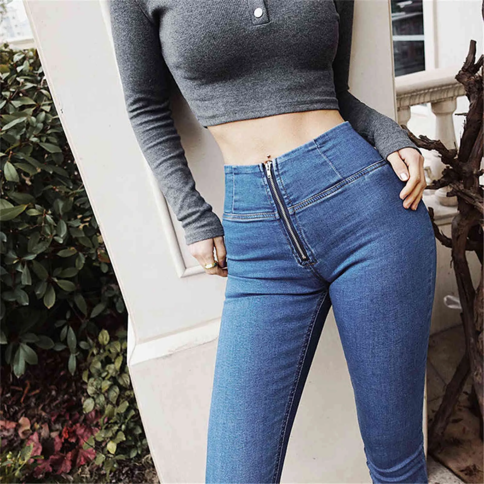 Sexy Butt Jeans For Women High Rise Curvy Shapewear Waist Denim
