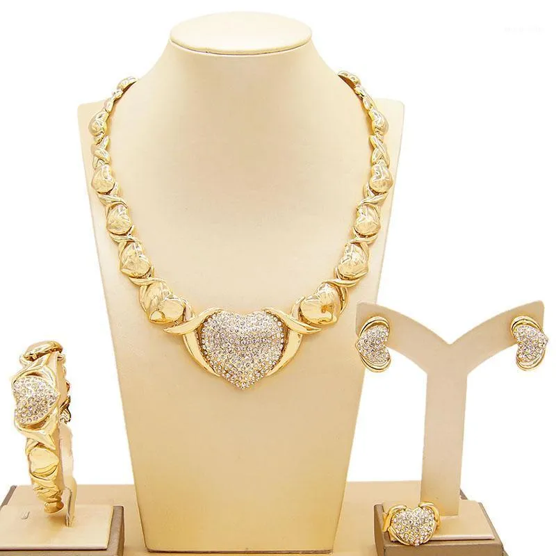 أقراط قلادة xoxo مجوهرات مجموعة دبي الذهب مصمم الزفاف الزفاف القرط سوار أزياء المرأة حزب الفاخرة