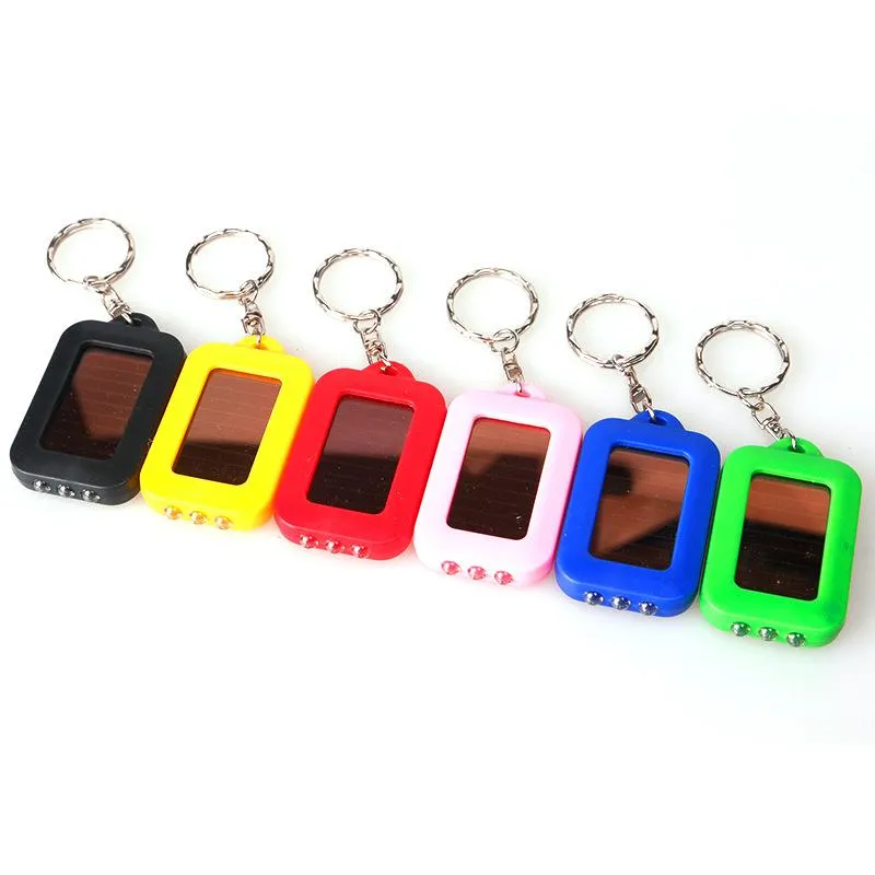 2021 Key Chain Flashlights emergency LED lamps Torch Flashlight of Solar Energy Power Keychain Lamp Part Gift Multi Light