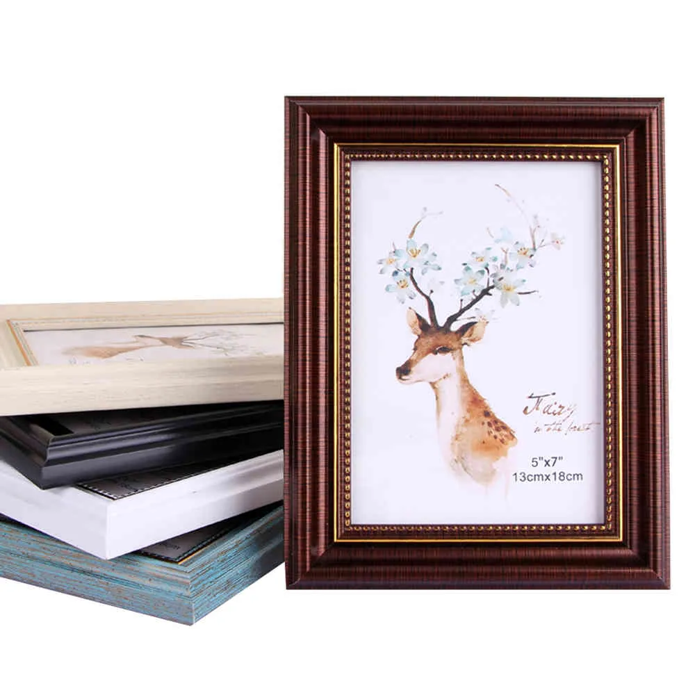 A4 Black Po Frame mural Certificate Free-Standing And Wall-Mounted White Brown Green Solid Wood Decoration Picture frame