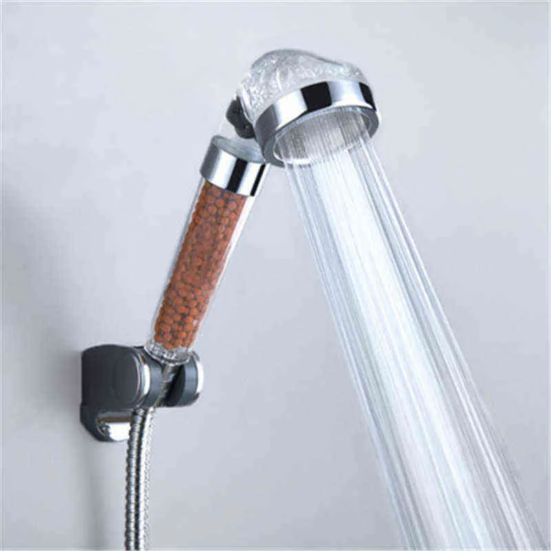 Высокое турбо- давление отрицательный ион для душевой душевой головной ванной комнаты сберегатель воды фильтр ручной спрей сопл 250 * 60 * 60 мм H1209