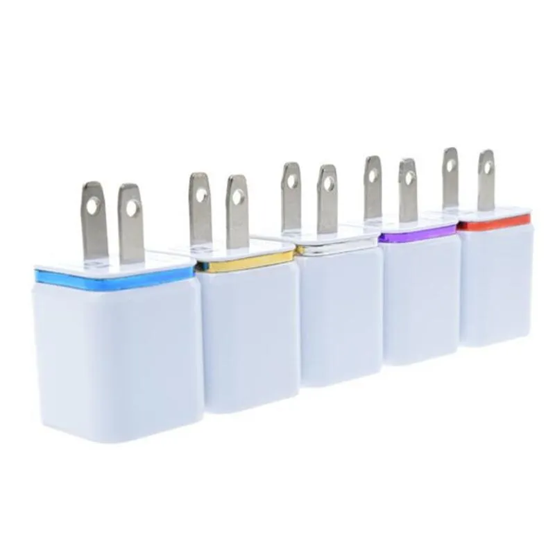 Metal Dual USB-väggladdning Laddare US EU-kontakt 2.1a nätadapter Laddare 2 Port för iPhone Samsung Galaxy Note LG Tablet iPad