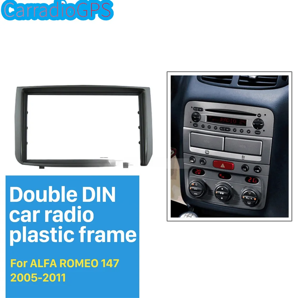 Neue Ankunft Doppel DIN CAR Radio Fascia für 2005-2011 Alfa Romeo 147 Dashboard DVD-Player Installationsrahmen Trim Panel Kit