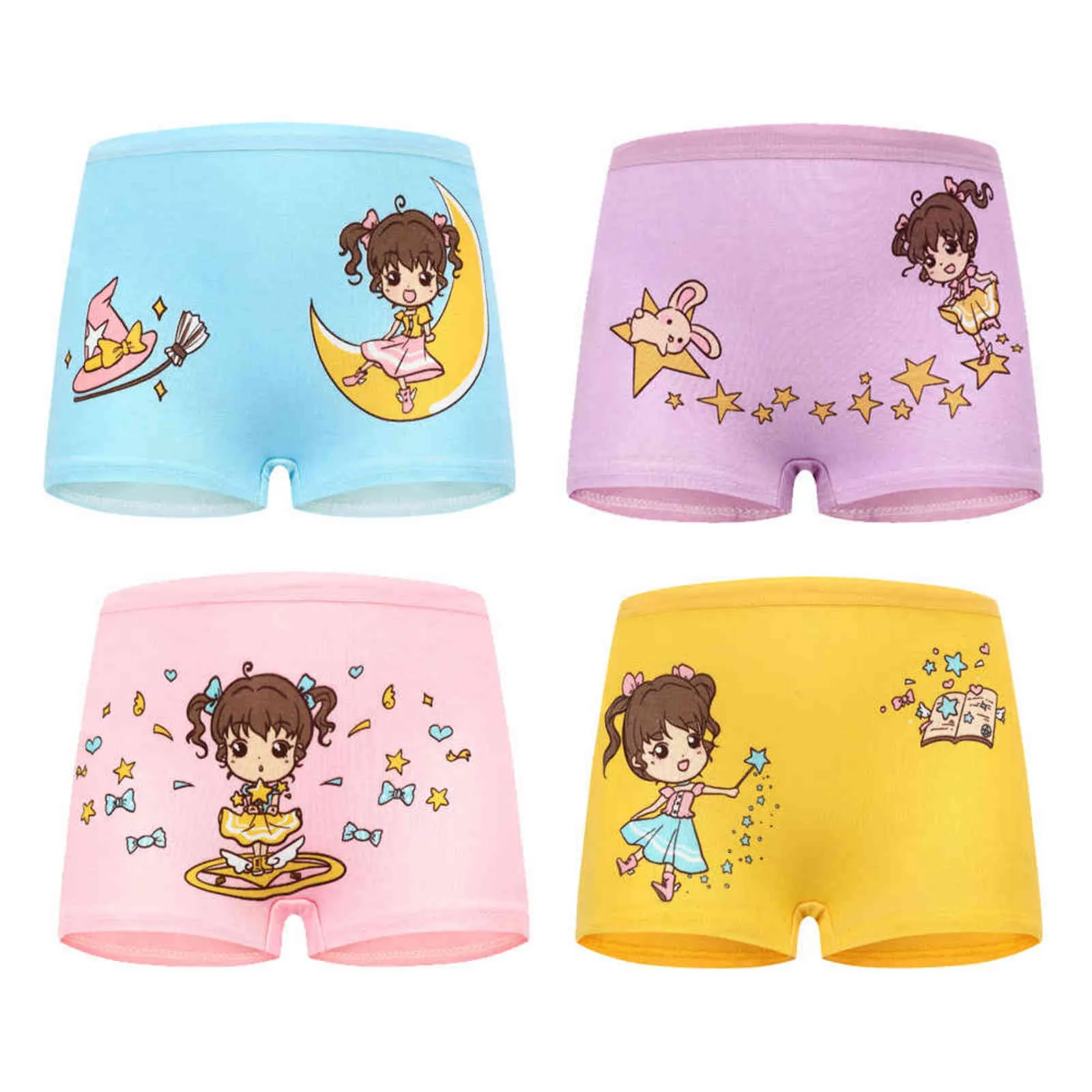 High Quality Cotton Girls Kidley Panties Set Of 4 With Cute Pattern Soft  Boxer Briefs For 2 12Y Children Childs Underwear 211122 From Kong06, $9.28