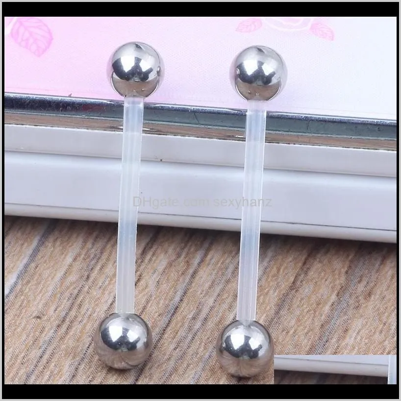 navel belly ring piercing stud jewelry with flexible bar for body jewelry button rings