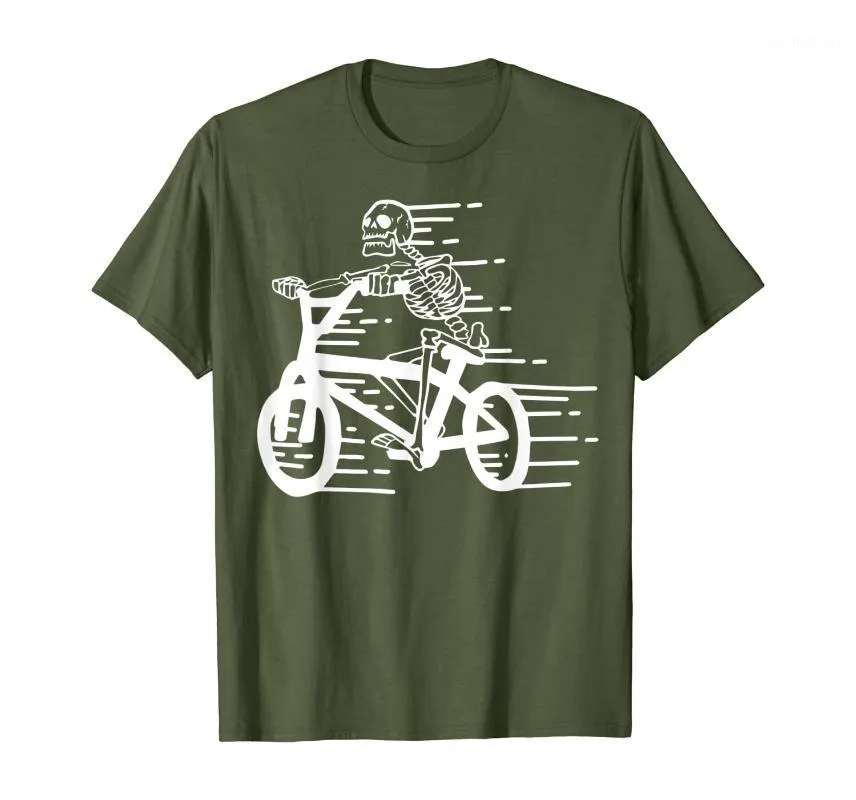 Men's T-Shirts Bike Funny Skeleton On Bicycle Biker Cycling T-Shirt