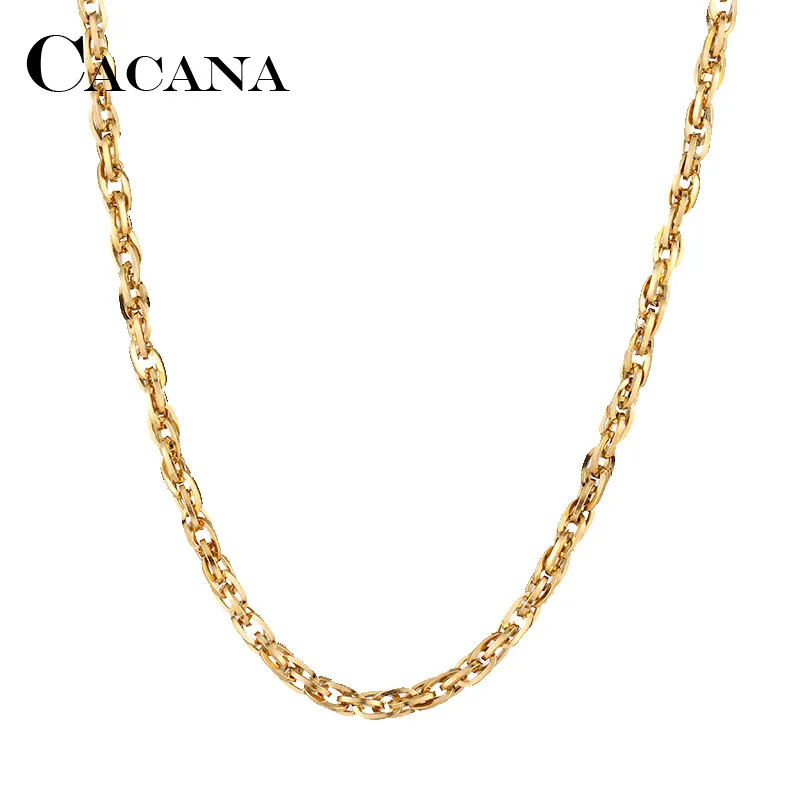 Stainless Steel Chain Necklaces Man Women Gold Silver Color for Pendant 0.4cm Double Buckle Donot Fade Jewelry