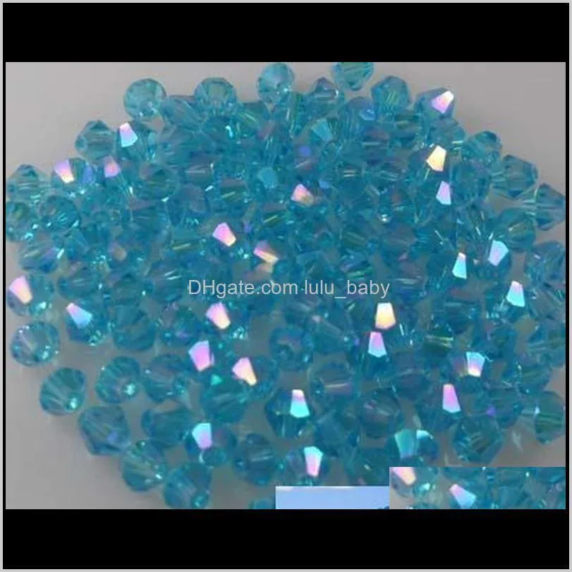 تسليم مجوهرات كريستال فضفاضة تسليم 2021 1000pcs بيع 4 مم AB Sky Blue 5301# Crystals Be Beads A22 SGRL5