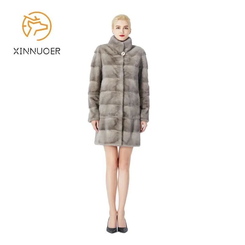 natural Mink fur coat ladies Winter coat can adjust the length of the clothes can be customized large size 6XL7XL 210910