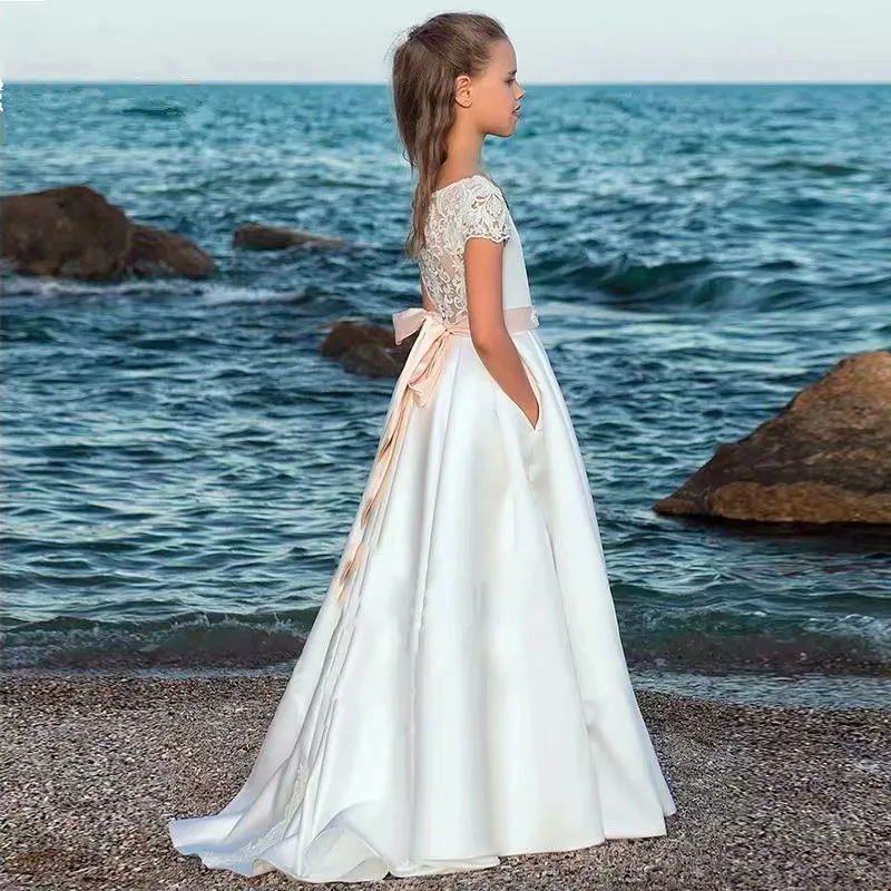 Abiti floreali vintage bambini per matrimoni per bambini a più tierte abiti da pavimento per pavimenti per la piccola comunione