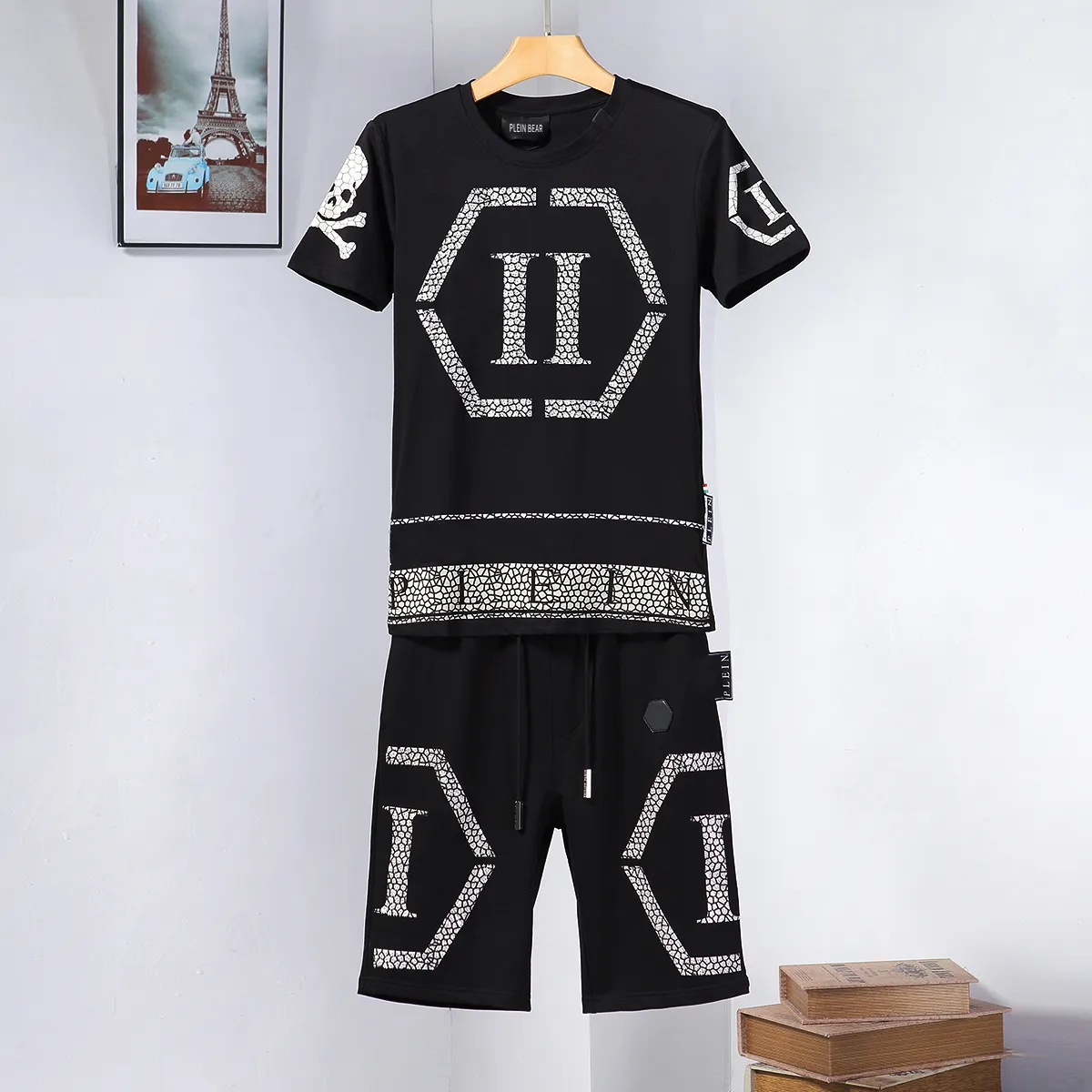 Plein beer heren t shirts crystal schedel tracksuit heren t-shirts casual tracksuits jogger tops shorts sets sportief pak 147278