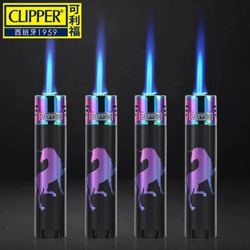 Clipper-Briquet torche à jet de gaz butane, briquets gonflables en silex,  meule portable, feu sans métal, original d'Espagne