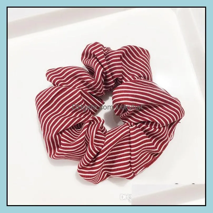 18 style Scrunchies headband Large intestine Hair Ties Ropes Elastic Stripe hair band Girls Ponytail Holder hair accessories