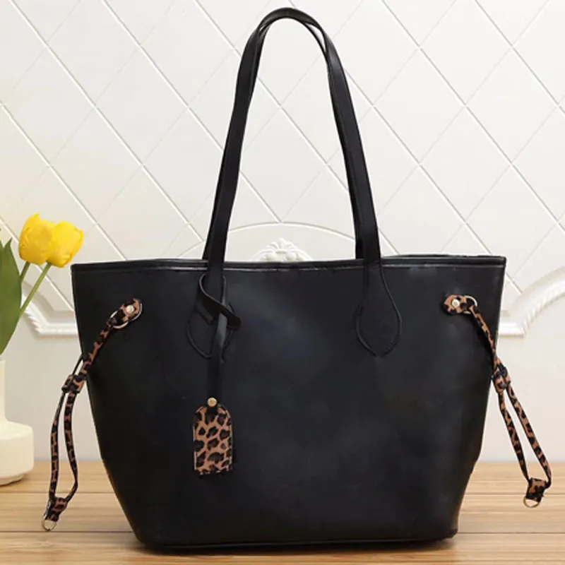 Nuove borse per la spesa da donna Borse da donna bianche nere Leopard per donna Borsa a tracolla 46x17x28cm di alta qualità