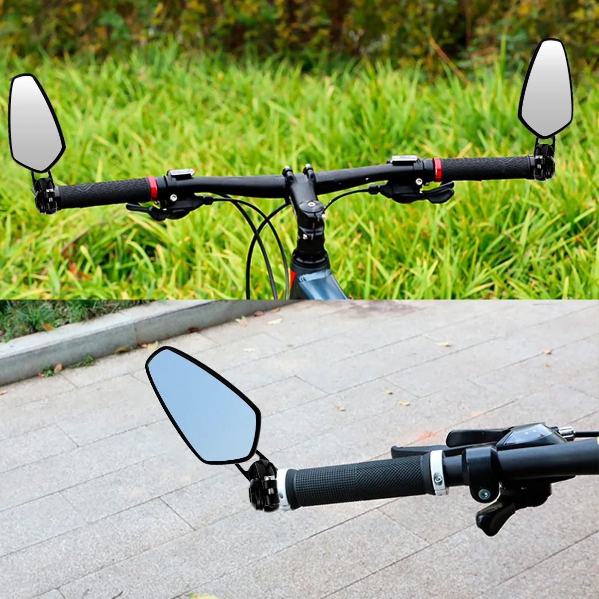 Rétroviseurs De Moto Universels à Bout De Guidon Rond Avec Angle