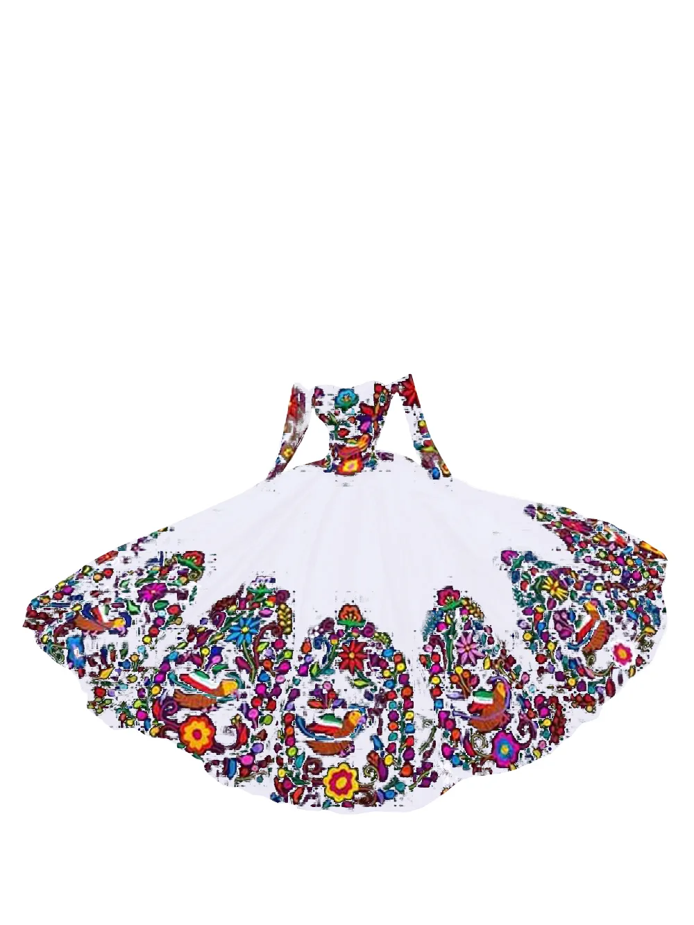 2023 Vintage Uzun Kollu Quinceanera Elbiseler Meksika tarzı Charro Kapalı Omuz Çiçekleri İşlemeli Satin Dantel Balo Elbise Balo S3042