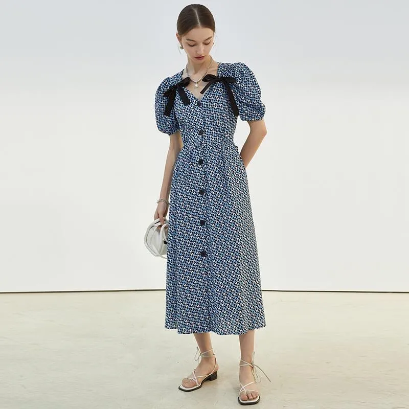 knee length dresses for ladies Feeling Boho Floral Midi Dress Xs / Mustard main image 1
