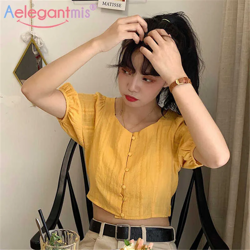 Aelegantmis Summer Sexy White Tops Club Fashion Camis Casual Skinny Female Crop Shirt Outfits Saure Collar 210607