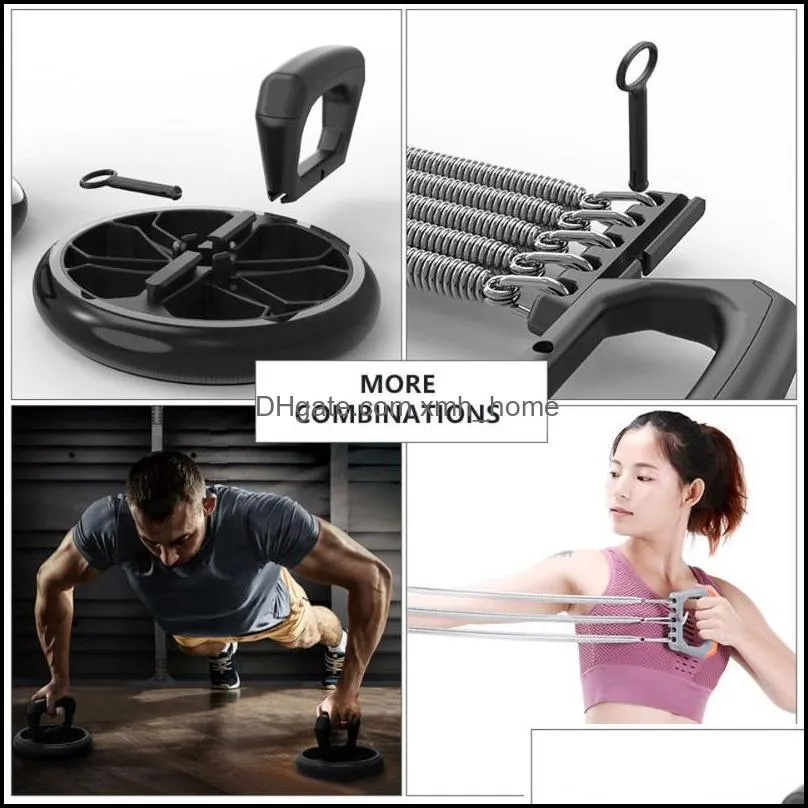 Training Equipment Home Fitness Gym Roller Trainer With Push UP Bar Jump Rope Muscle Set Abdominal Press Wheel