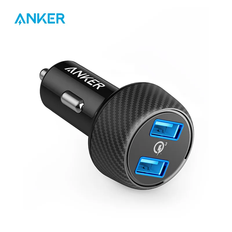 Anker PowerDrive Speed 2 39W Dual USB Car Charger,Quick Charge 3.0 Galaxy,PowerIQ for iPhone 11/Xs/XS Max/XR/X/8 and more