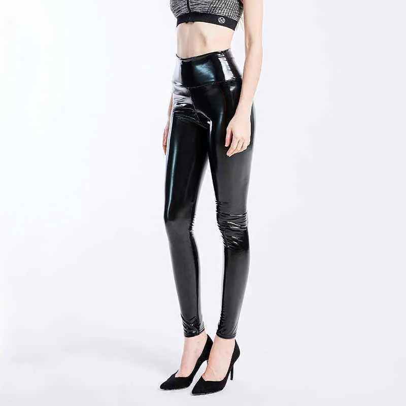 Sexy High Waist Black Leggings For Plus Size Women Elastic PU Leather  Skinny Faux Leather Pants Women With Shiny Metallic Latex 211216 From  Dou02, $11.86