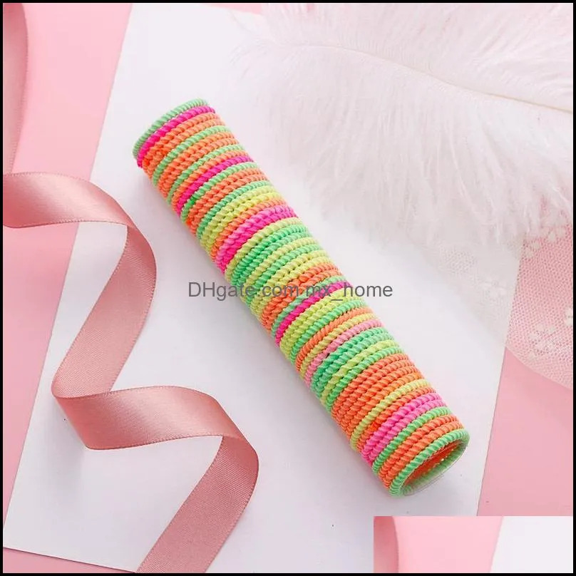 Hair Accessories 50Pcs Children Candy Colors Soft Scrunchies Elastic Ties Women Girls Lovely Rubber Bands Female Ponytail