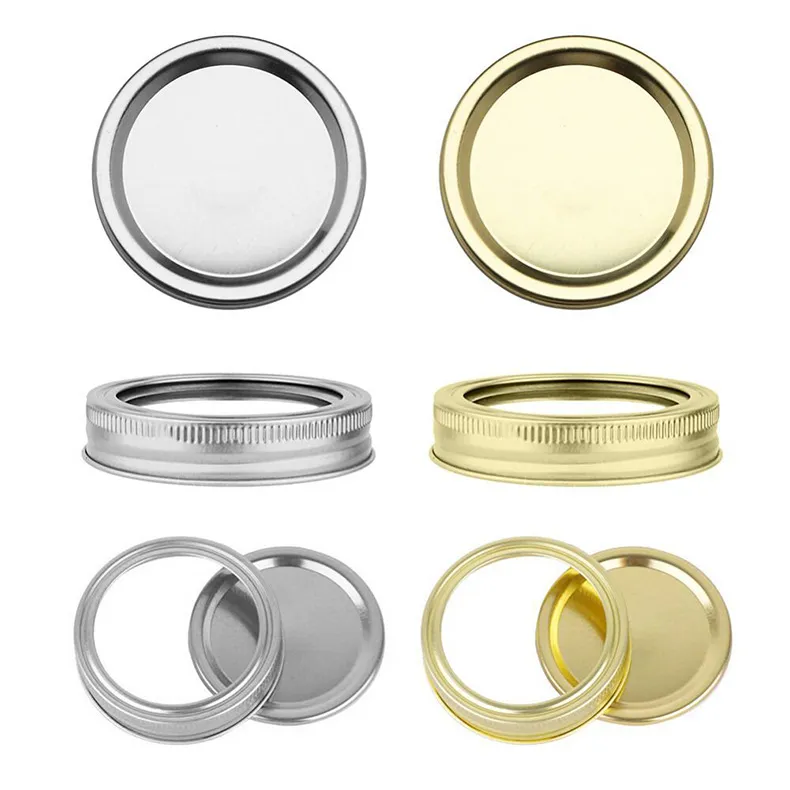 70MM/86MM Regular Mouth Cannings Lids Bands Split-Type Leak-proof for Mason Jar Lids Covers with Seal Rings in stock