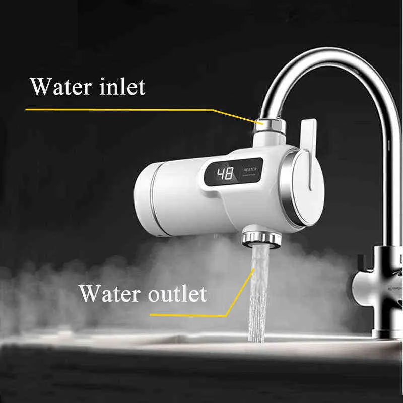 Grifo De Agua Caliente Instantánea Digital - 3000W, Pantalla LED, Para Cocina, Baño, Interior/Exterior