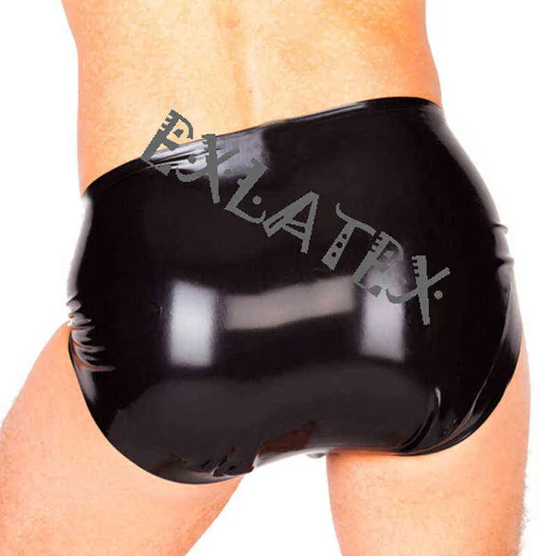 Latex Panties Black Sex Panty Male Underwear Slip Homme Latex Rubber Brief with Pouch Underpants Shorts Mens Fetish Underwear (3)