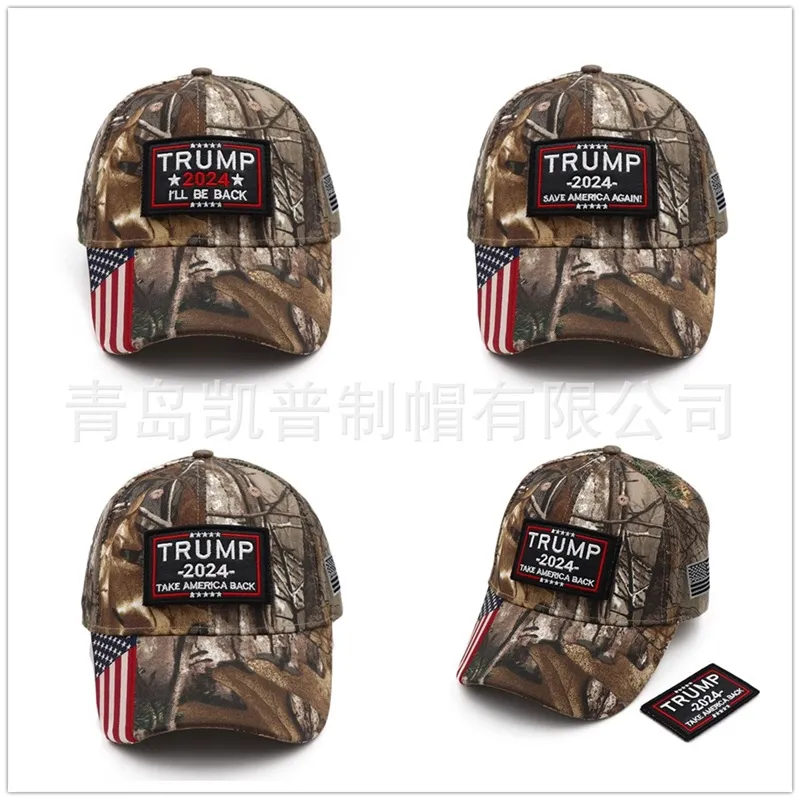 Trump 2024 snapbacks Eleição Presidencial dos EUA Beisebol dos EUA L'Lo Volto Headgear Camuflagem Ajustável 17KP T2