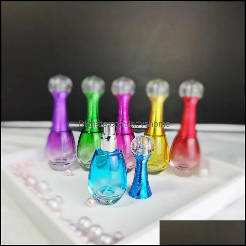 20ml fashion color perfume bottle glass cosmetic essence oil personal care liquid empty spray bottles HWD8263