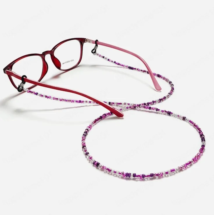 Böhmen Transparente Farbe Perlen Lanyard Haltegurte Brillenkette Modeschnüre Damen Sonnenbrillen Zubehör