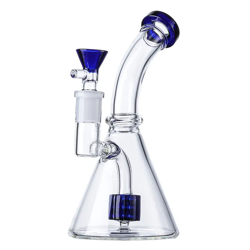 Glass Bongs Hookahs Chuveiro Percascolada Pessoas De 7 Polegada Pescoço De 14mm Fêmea Feminino Arquivo Dab Rig Afab Matriz Estéreo Perquoladores Quebram Bongo Tubulação de água com tigela