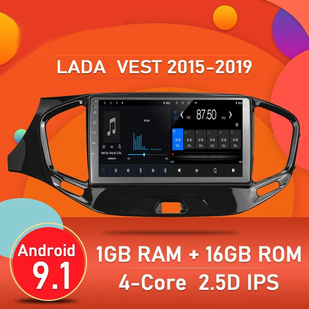 Lada Vesta Cross Sport 2015-2019カーラジオマルチメディアビデオプレーヤーナビゲーションGPS Android 9.1いいえ2Din 2 DIN 2.5D + IPS