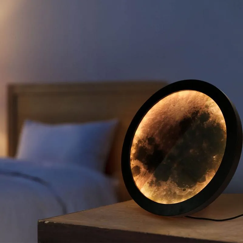 Speglar Magic Mirror Dressing Led Sci-Fi Novelty Skönhet Månen Dekorativ Snabb leveransfall