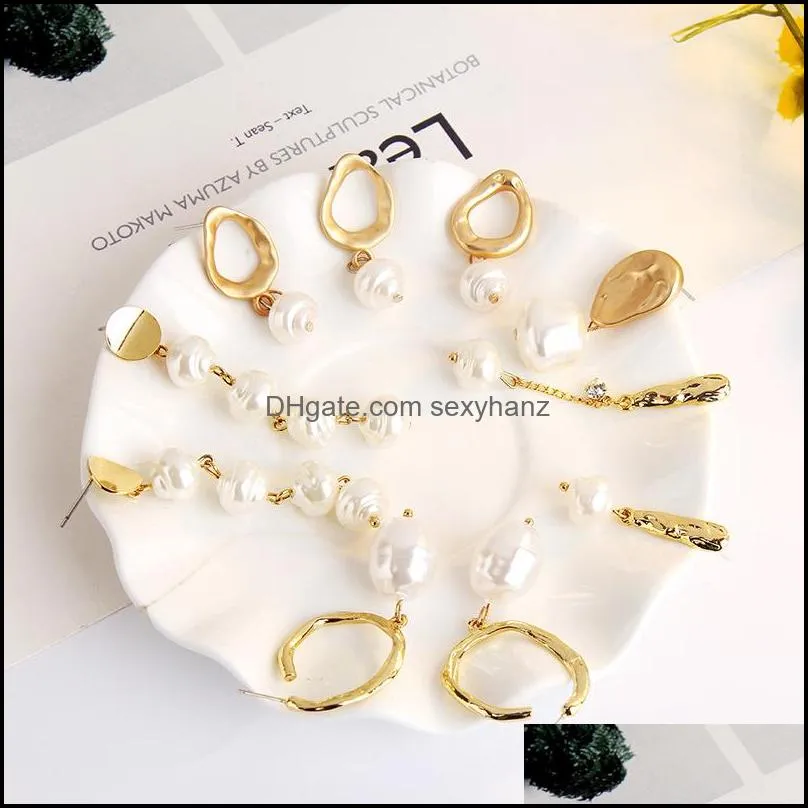 Baroque Earring Pearl Earring Shaped Earrings Baroque Stud Pearls Earring Women Natural Conch