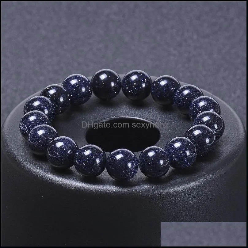 Planet Blue Sand Yoga Bracelet For Women Natural Stone Universe Beads Men Elastic Chakra Healing Energy Jewelry Beaded, Strands