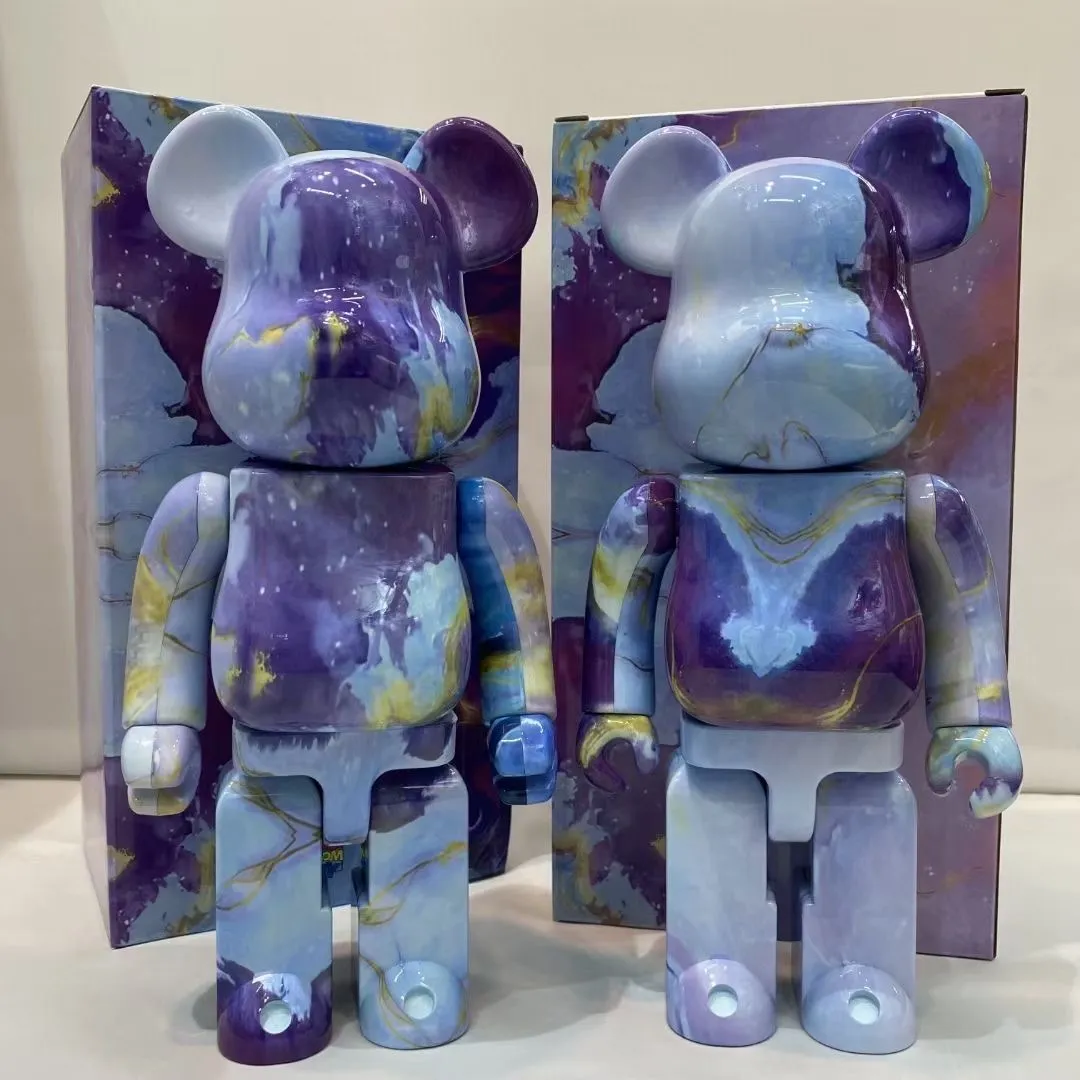 곰 브릭 폭력 곰 빌딩 블록 곰 성운 대리석 트렌드 인형 손으로 만든 블라인드 박스 장식품 장식 선물 28cm