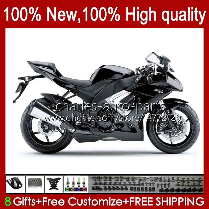 Motorcycle Fairings For KAWASAKI NINJA ZX 10R ZX10 10 R 1000 CC ZX10R 08 09 10 Body 56No.78 1000CC ZX1000C White black ZX-10R 2008 2009 2010 ZX1000 08-10 Bodywork Kit