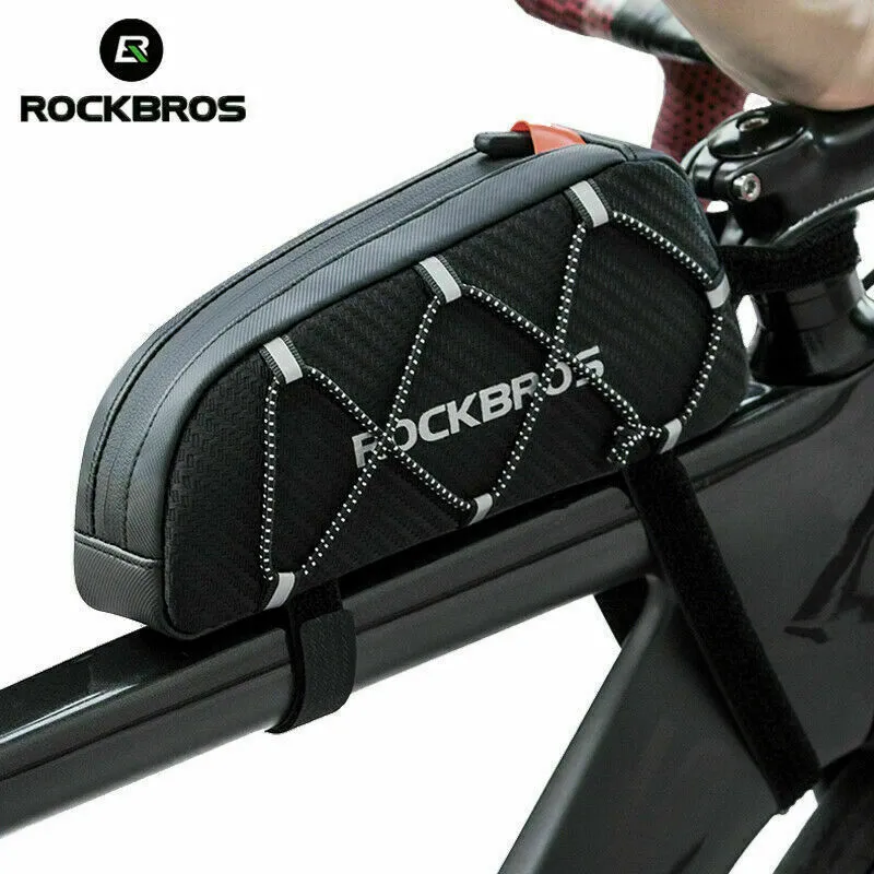 Rockbros (التسليم المحلي) حقيبة الدراجة ماء عاكس الجبهة الأعلى الإطار أنبوب الحقيبة سعة كبيرة آلة دراجة خفيفة