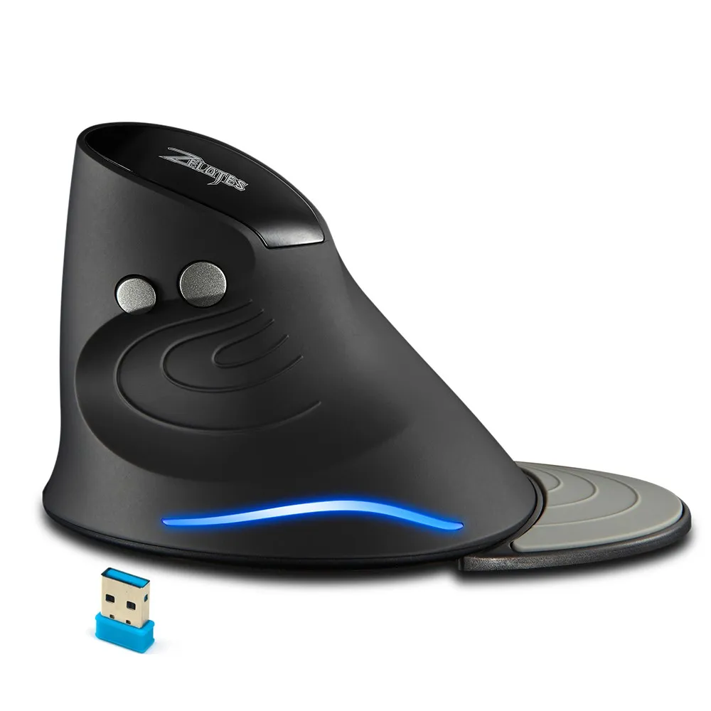 Mouse da gioco wireless Mouse verticale 6 tasti Mouse ottici 2.4 GHz con 3 DPI regolabili per PC Computer Laptop