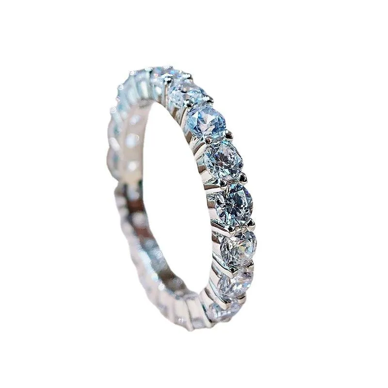 Couple 4Mm Lab Diamond Ring 925 Sterling Engagement Wedding Band Rings For Women Men Fine Party Jewelry