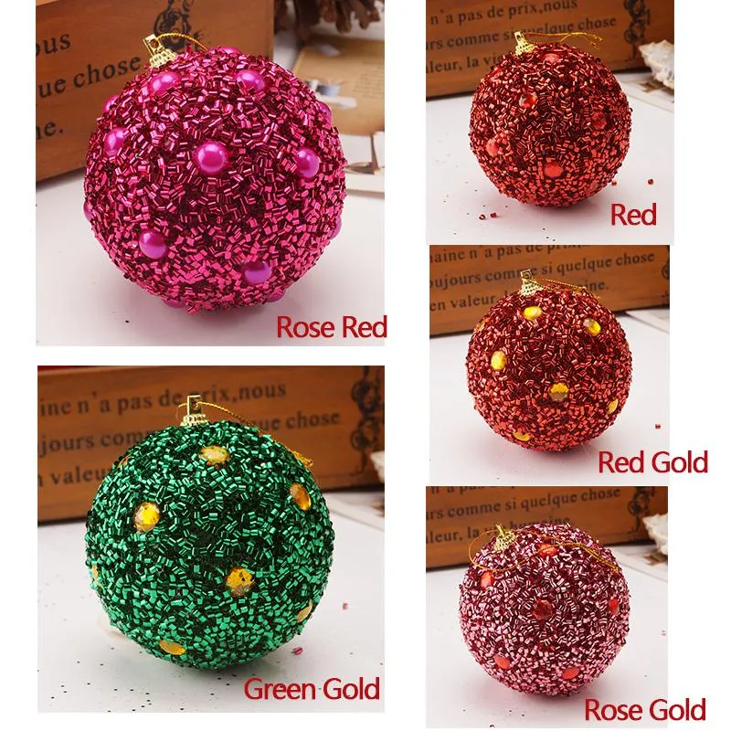 Christmas Tree Decoration Foam Ball Xmas Trees Hanging Pearl Round Decor Balls Ornament Children Gift Festival Party Pendant BH4951 WLY