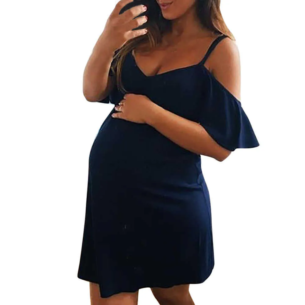 Sukienki ciążowe Kobiety w ciąży Bez rękawów Bodycon Sukienka Sexy Solid Sukienka Ciąża Sukienka Luźne Dresses Maternity Vestidos Q0713